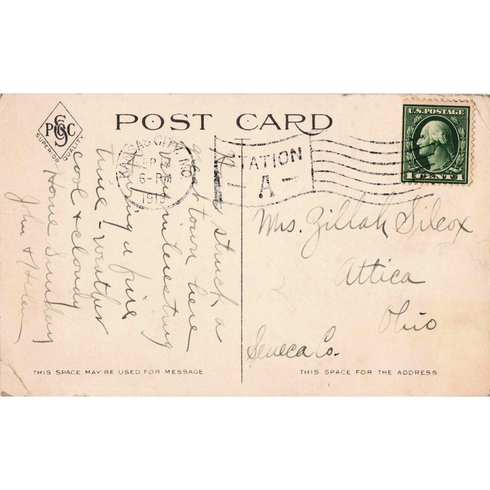 Vintage 1913 Missouri River Armour-Swift-Burlington Bridge Kansas City Postcard - Picture 2 of 2